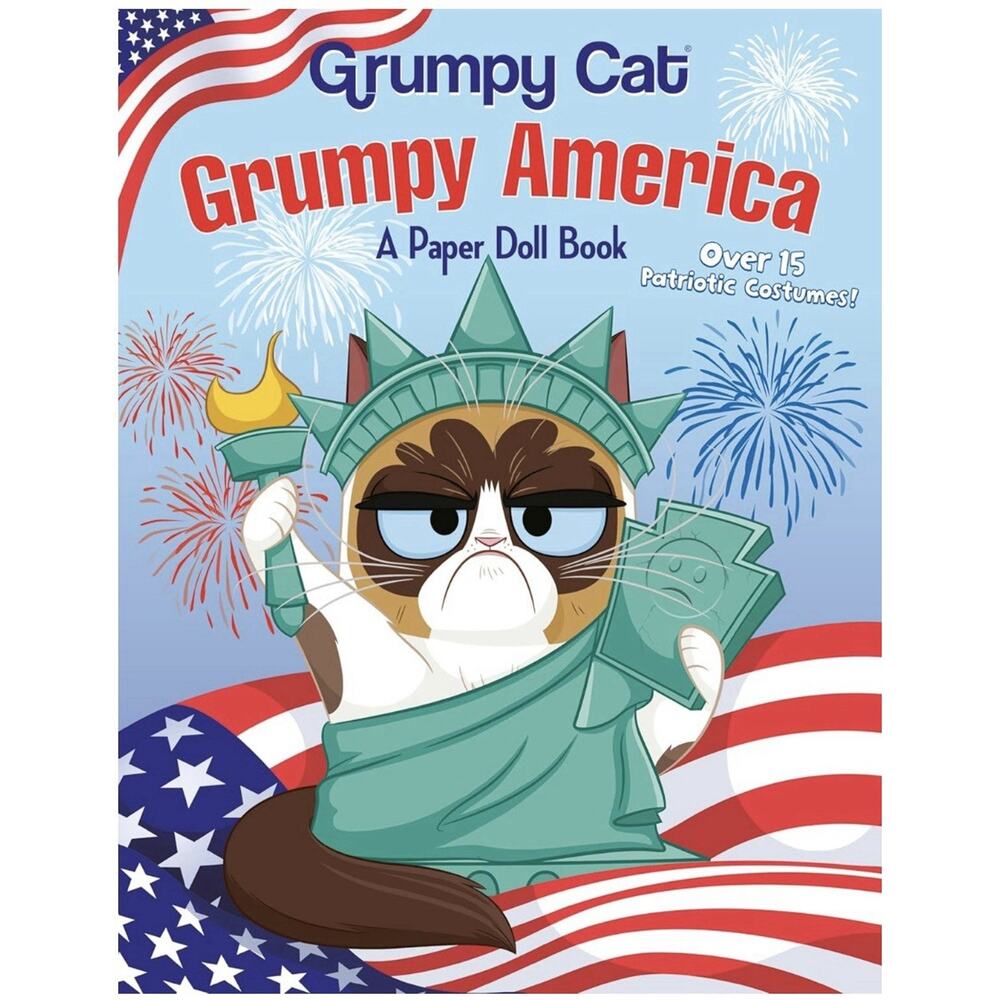 Grumpy Cat Grumpy America Paper‎ Doll Book Kids OS Blue Excellent 15+ Costumes